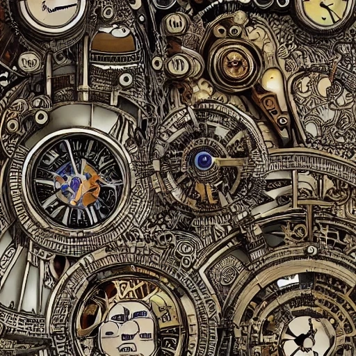 51666-4565-a clockwork family at the factory they call home, by todd mcfarlane, intricate detail, masterpiece, 8k, space, horror, dark, nig.webp